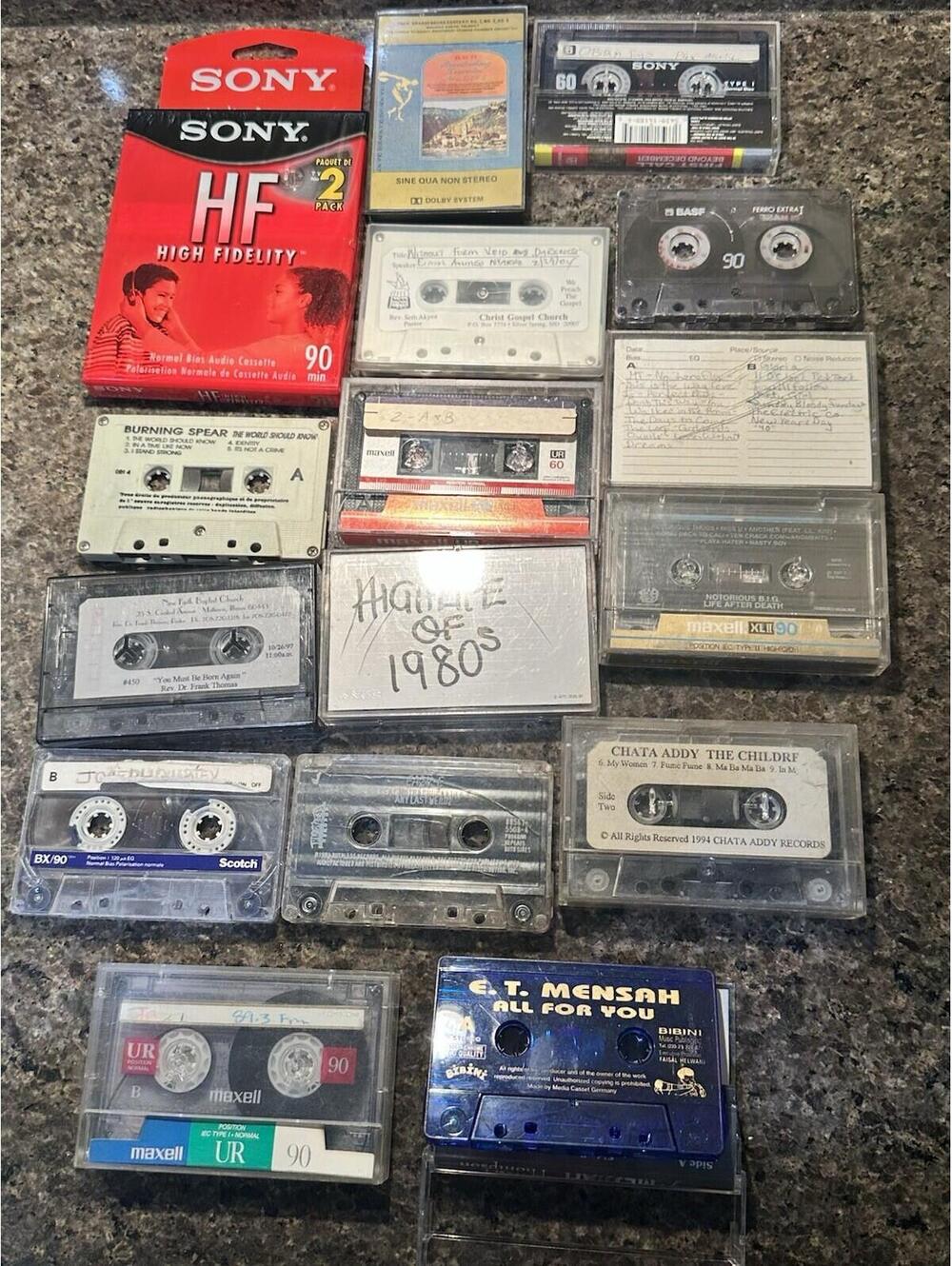 Lot 17 Audio Cassette Tapes Vintage Reggae Hip Hop Blank Mixed Genre Collection
